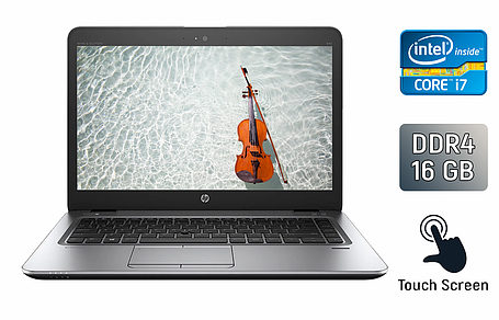 Ультрабук HP EliteBook 840 G4/ 14" (1920x1080) Сенсорний/ Core i7-7500U/ 16 GB RAM/ 480 GB SSD/ HD 620, фото 1