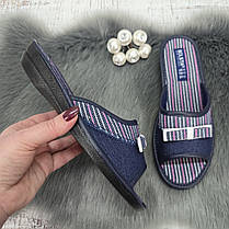 Тапочки кімнатні жіночі Белста сині з відкритим носком 2470, фото 3