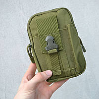 Тактическая сумка - подсумок для телефона, система MOLLE органайзер тактический из кордуры. Цвет: хаки OV-33
