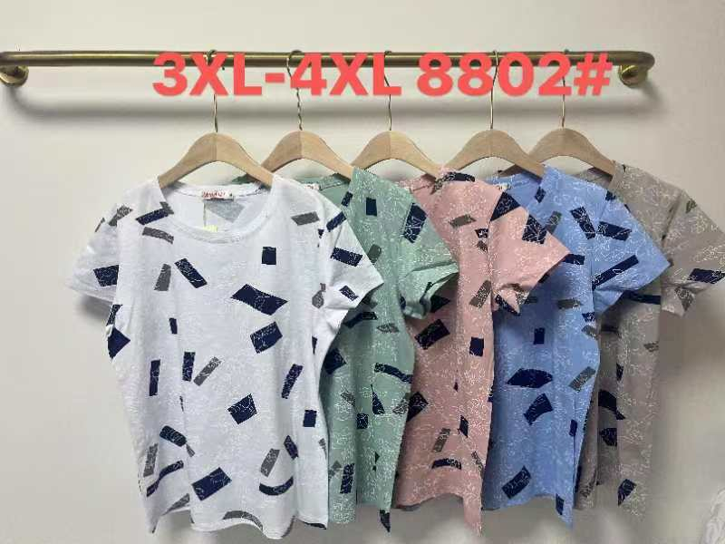 Жіноча футболка трикотаж колір показаний на зображенні розмір 3-4xl у пачці від 12 шт., фото 1