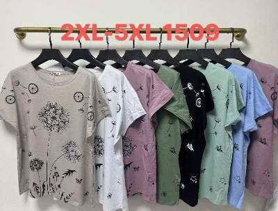 Жіноча футболка трикотаж колір показаний на зображенні розмір 2-5xl у пачці від 4 шт., фото 1