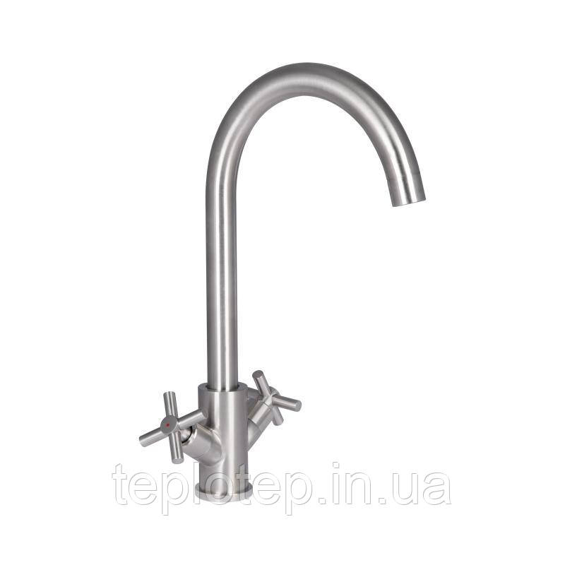 Змішувач для кухні Lidz Wind 013F двохвентильний LDWIN013FNKS43390 Nickel, фото 1