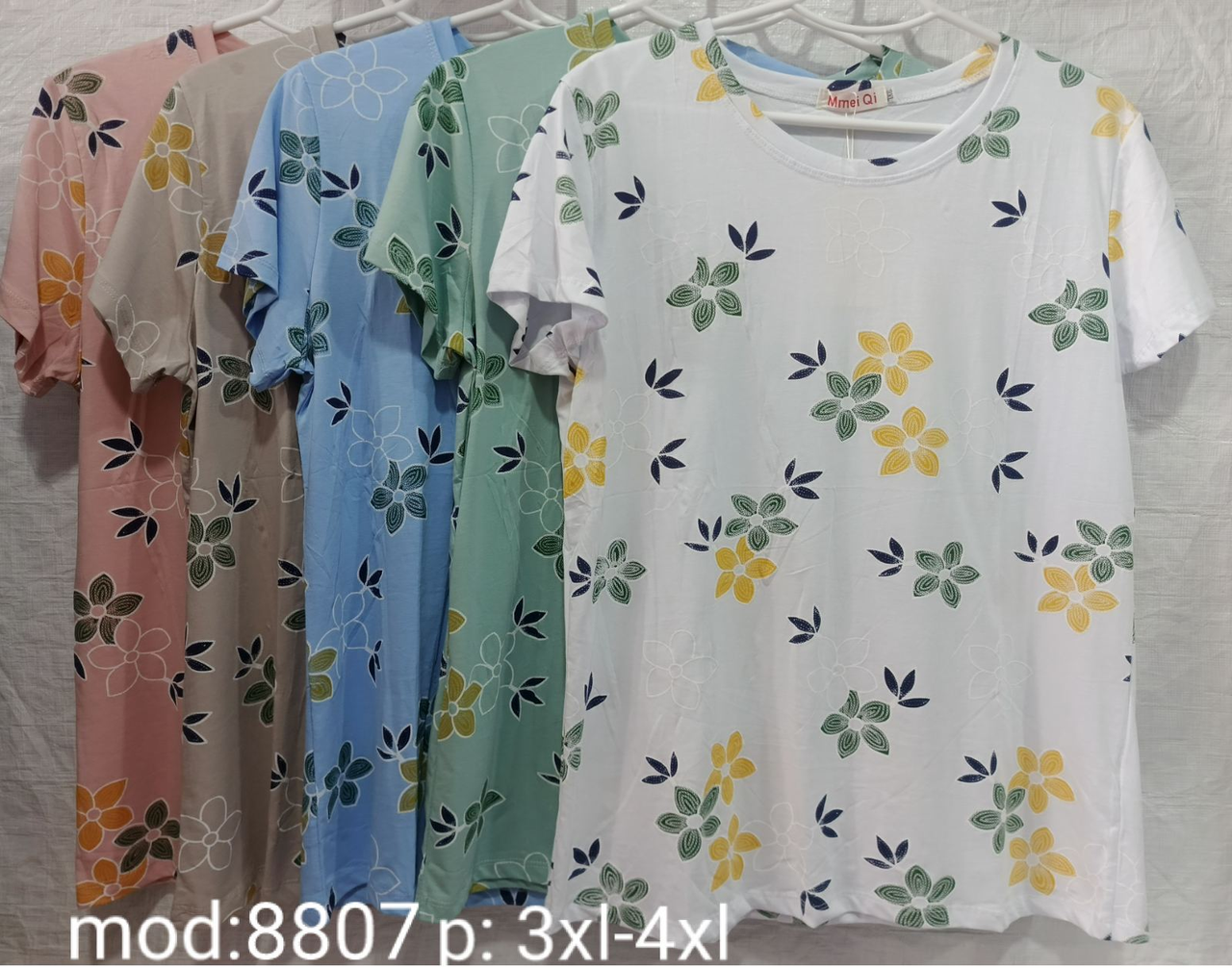 Жіноча футболка трикотаж мікс кольорів розмір 3-4 xl у пачці від 12 шт., фото 1