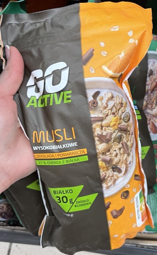 Мюслі протеїнові Go Active шоколадно-апельсинові 30гр білка /  200гр