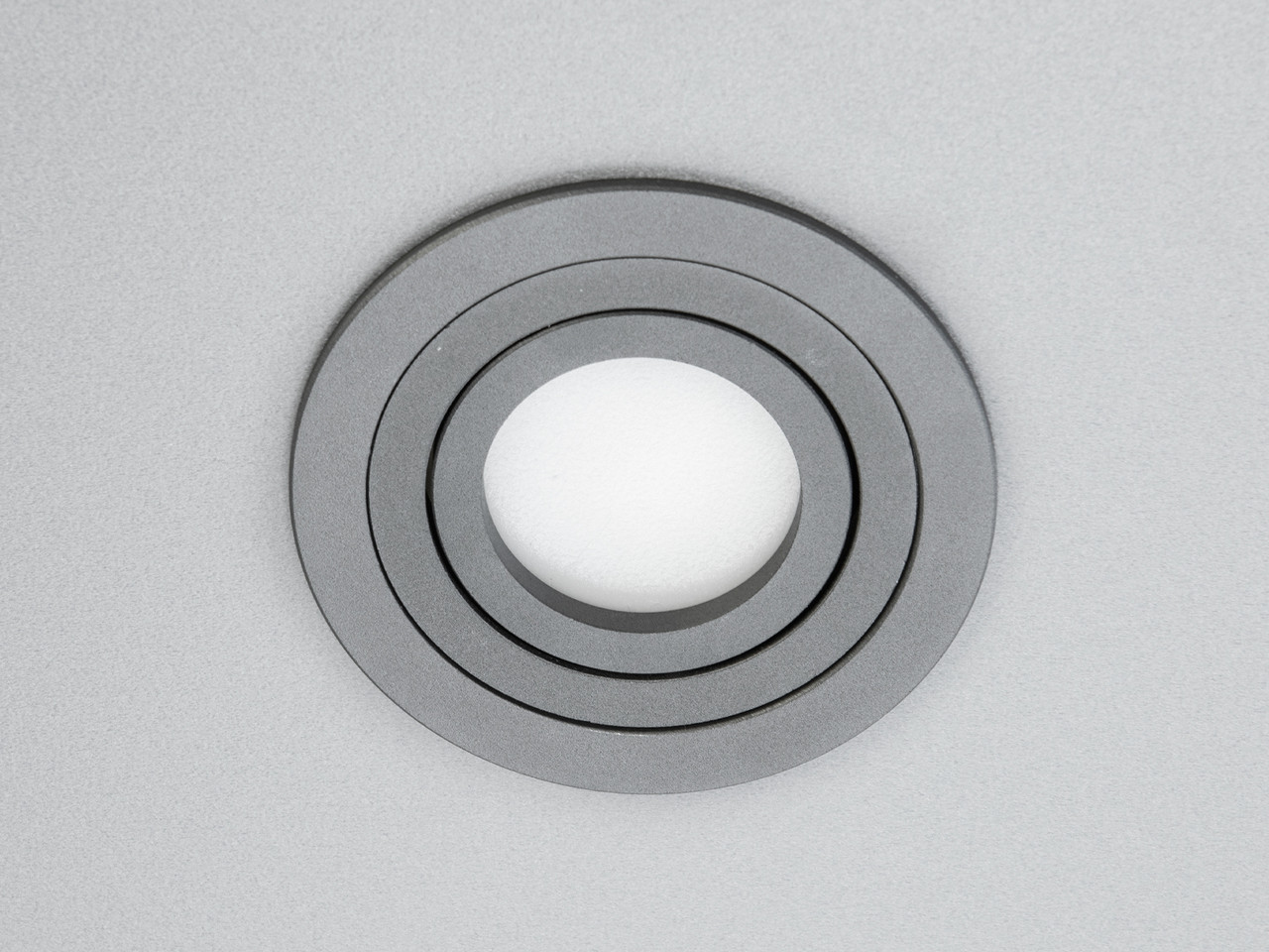 Круглий врізний світильник Aluminium сірий 40 Вт для інтер'єру PMR-201-R-GR