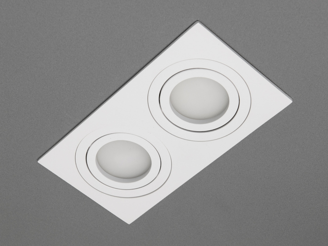 Подвійний поворотний точковий світильник Aluminium білий для сучасного інтер'єру PMR-201-S-2-WH