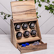 Шкатулка - органайзер для наручних годинників Оригінальний подарунок з гравіюванням «Elite»