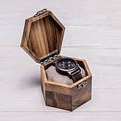 Скринька органайзер для 1 годинника із дерев'яною кришкою з логотипом Коробочка для наручних годинників
