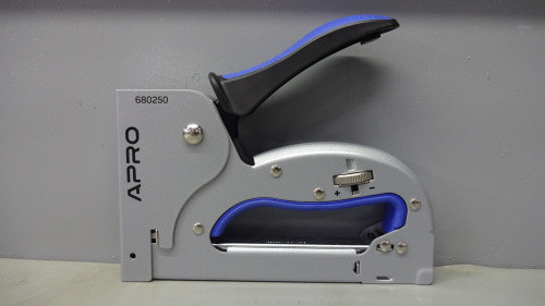 Степлер рессорний для скоби 4-14 мм сталевий корпус регулювання удару колесом APRO, фото 1