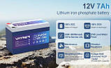 Акумуляторна батарея VATRER LiFePO4 12V, 7Ah, 89,6Wh,  вбудований BMS, 5000+ циклів зарядки, фото 8