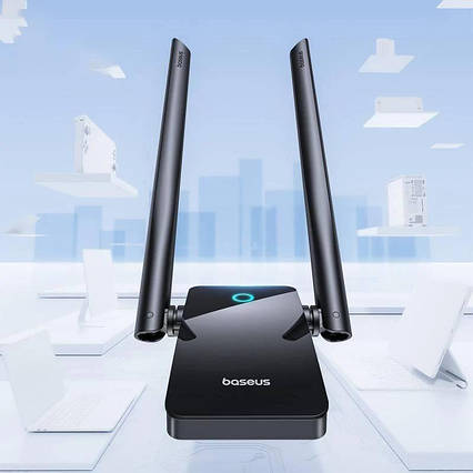 Usb wifi адаптер для пк із двома зовнішніми антенами 1300Mbps Baseus FastJoy Series, фото 1