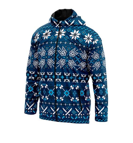 Куртка вітровка класична жіноча «Український Орнамент. Синьо-білий»