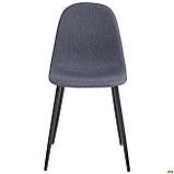 Стілець Лучія сіре сидіння на чорних ніжках, фото 2