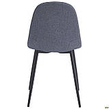 Стілець Лучія сіре сидіння на чорних ніжках, фото 3