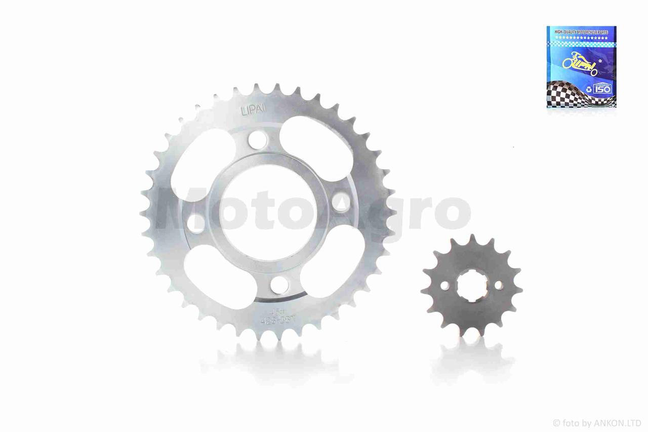 Зірки трансмісії пара на мотоциклі на мотоциклі CG125 428-15/38, фото 1