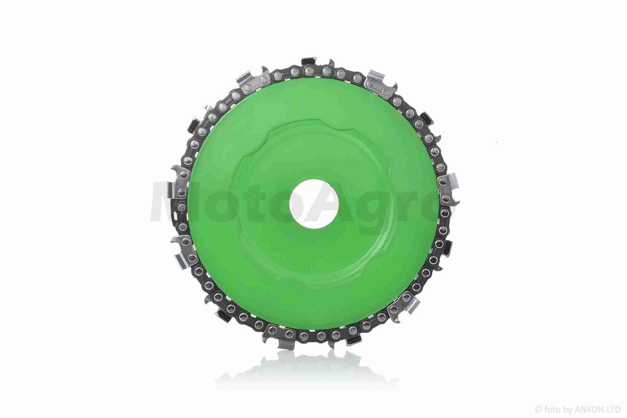 Ніж коси кущоріз із ланцюгом 3/8 круглий зелений, фото 1