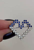 Брошка - шпилька срібна з фіанітами