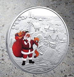 Монета сувенір Санта прийшов "Щасливого Різдва!" сильвер подарунок на Новий рік і Різдво