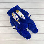 Дитячий теплий чоловічок Зайка з вушками на капюшоні хвостик відстібається 56-62 см для новонародженного