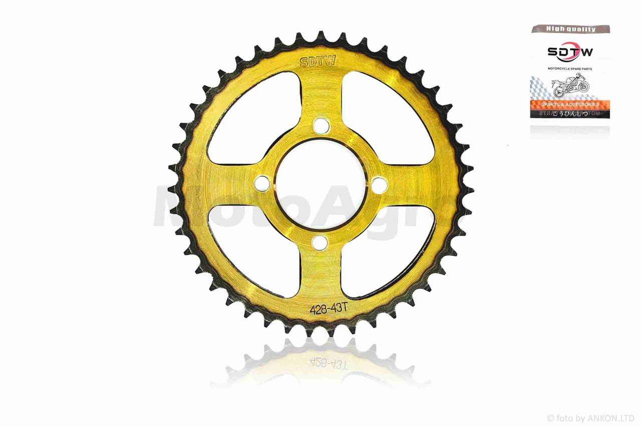 Зірка трансмісії задня 428-43T 4x48-68 d-52 D-168 "SDTW" (AX100), фото 1