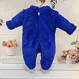 Демісезонний комбінезон чоловічок для новонародженого 62-68 см Зайчик хвостик відстібається Весна Осінь, фото 4