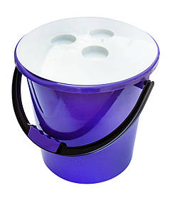 Відро пластикове 10 літрів "Комфорт" з кришкою фіолетове Ø 27.5 h=27 см (Горизонт)