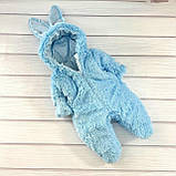 Теплий комбінезон чоловічок для новонародженого 56-62 см Зайчик хвостик відстібається Весна Осінь, фото 8