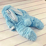 Теплий комбінезон чоловічок для новонародженого 56-62 см Зайчик хвостик відстібається Весна Осінь, фото 10