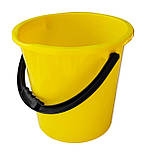 Відро пластикове 10 літрів Комфорт з кришкою жовте Ø 27.5 см h=27 см (Горизонт), фото 2