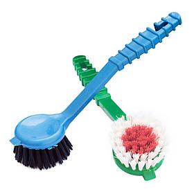 Щітка для миття посуду жорстка на пластиковій колодці 21*5 см (ворс 2 см, 5 рядів) (ПП КВВ)