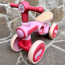 Велобіг дитячий 4-х колісний Corso JOY TL-89-367 пластикова рама, світло, озвучено українською Рожевий, фото 10