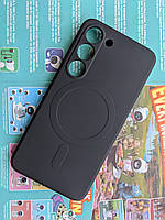Силіконовий чохол TPU Magsafe для Samsung Galaxy S23 Plus Чорний з мікрофіброю