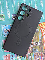 Силіконовий чохол TPU Magsafe для Samsung Galaxy S23 Ultra Чорний з мікрофіброю