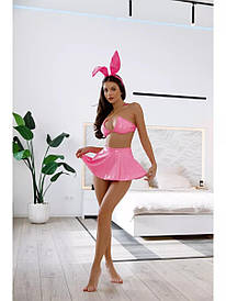 Еротичний спокусливий латексний костюм жіночий для рольових ігор Гламурна зайчик декор ланцюжок M