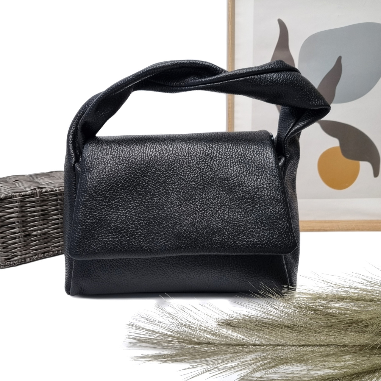 Сумочка красива жіноча натуральна шкіра чорний Арт.08-92-1 Viva VivaVerba, фото 1