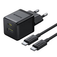 Мережевий зарядний пристрій Baseus Palm Fast Charger Type-C+USB 30W (With Cable Type-C to Type-C 60W 1m), фото 8
