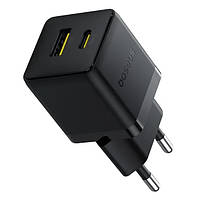 Мережевий зарядний пристрій Baseus Palm Fast Charger Type-C+USB 30W (With Cable Type-C to Type-C 60W 1m), фото 5