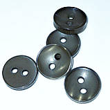 Гудзик круглий сатиновий темно-сірий прошивний 12мм, фото 3