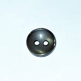Гудзик круглий сатиновий темно-сірий прошивний 12мм, фото 2