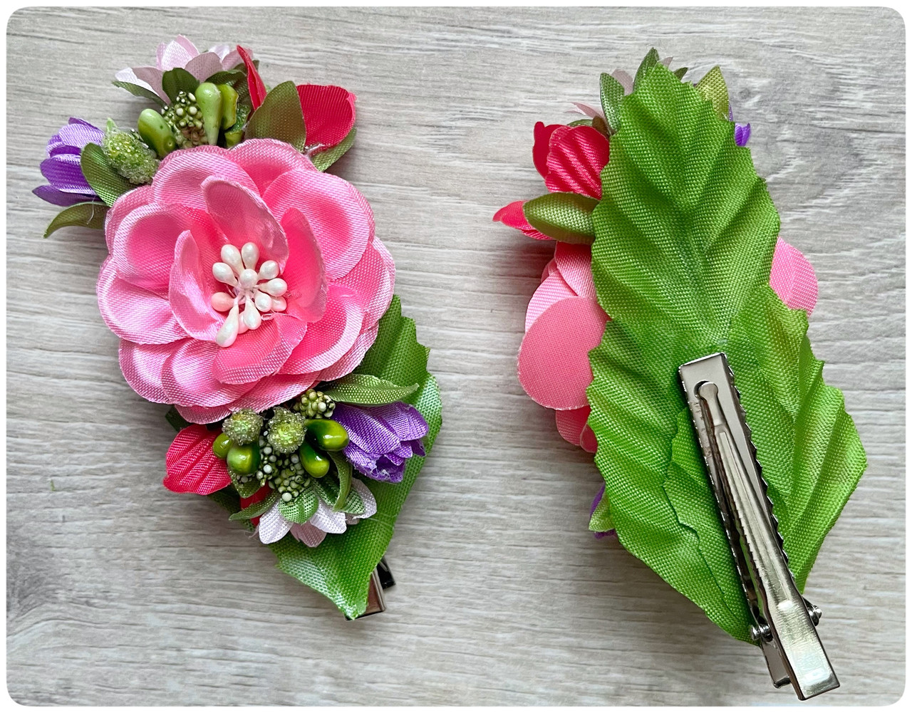 Заколка для волосся Мак рожево-фіолетова, фото 1