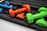 Набір гантелей в кейсі 6 кг. PowerPlay 4103 Fitness Dumbells (2шт.*0,5кг. 2шт.*1кг. 2шт.*1,5кг.), фото 6