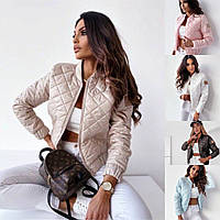 Жіноча весняна куртка Бомбер 42-44,46-48 50-52,54-56 чорний, беж, білий, персик,блакитний.