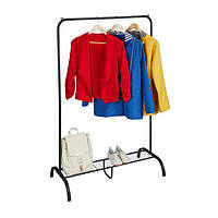 Металева вішалка для верхнього одягу з полицею Чорний.