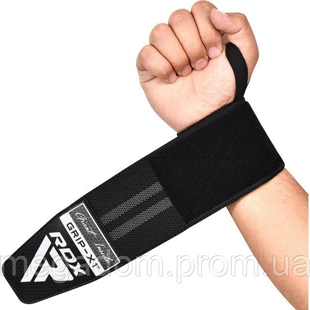 Бинти для зап'ясть (кистьові бинти) RDX WR11 GYM Wrist Wrap Black/Grey, фото 1