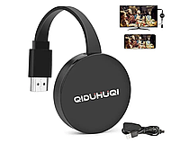 Медіаплеєр мультимедійний Wi-Fi адаптер QIDUHUQI Chromcast Miracast DLNA Airplay для Android iOS Windows Mac бездротовий 2.4G