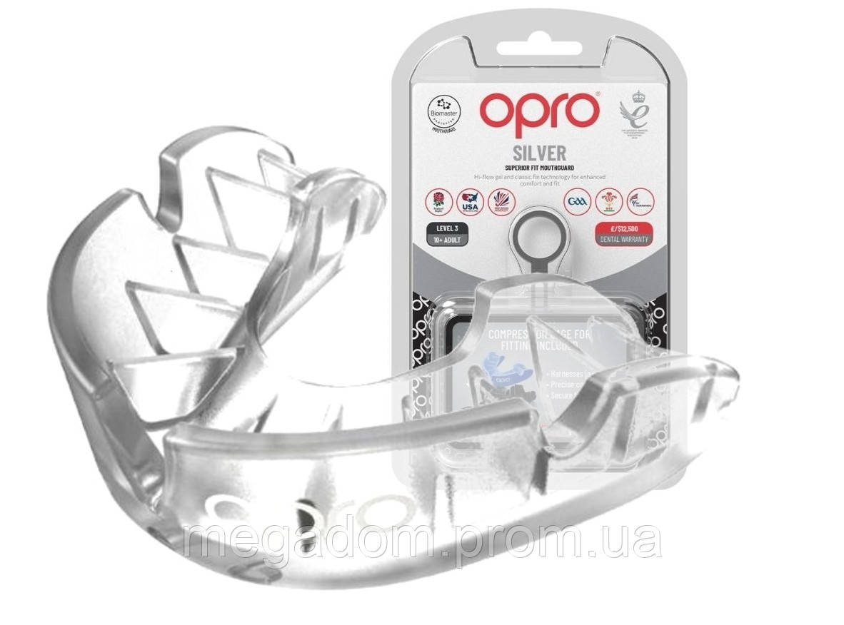 Капа OPRO Silver доросла (вік 11+) Clear (art.102502006), фото 1