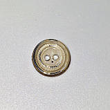 Гудзик прозорий коричневий зі сріблястим обідком прошивний12мм, фото 2