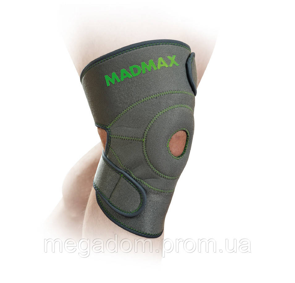Наколінник MadMax MFA-295 Zahoprene Universal Knee Support Dark Grey/Green (1шт.), фото 1