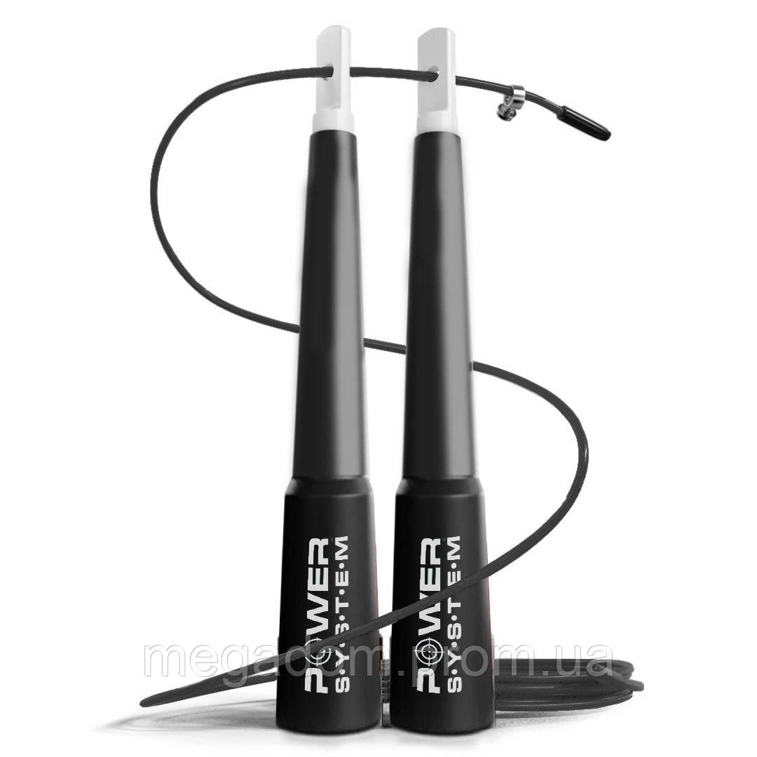 Скакалка швидкісна Power System PS-4033 Crossfit Jump Rope Black (2,8m.), фото 1