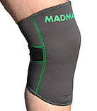 Наколінник MadMax MFA-294 Zahoprene Knee Support Dark Grey/Green (1шт.) XL, фото 3